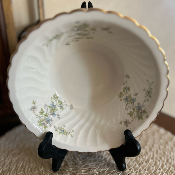 Vintage , ABERDEEN China, ABE6 pattern, Round Serving Bowl, Blue Green Floral - Picture 6 of 10